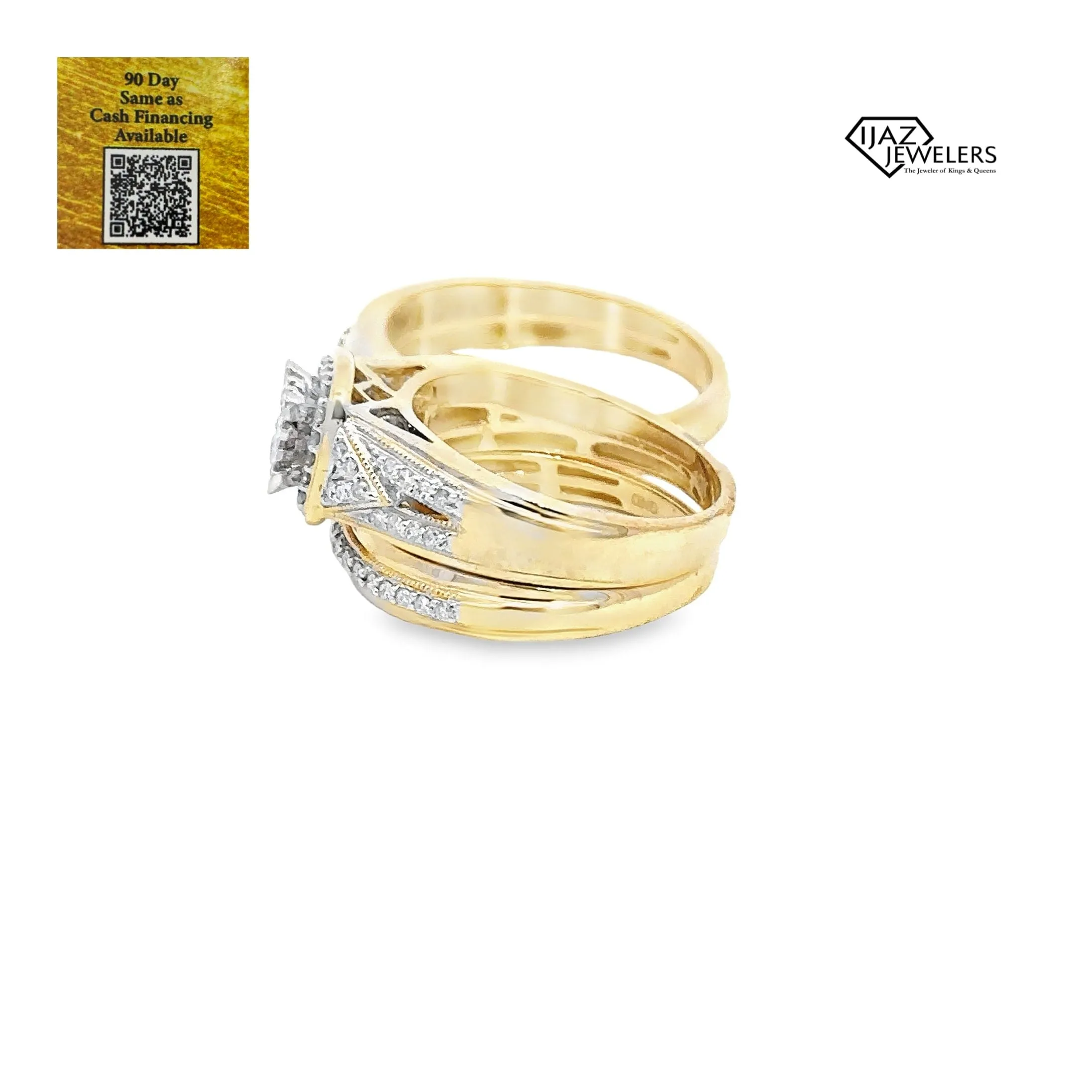 10K Gold 0.75 CTW Diamond Wedding Trio Set