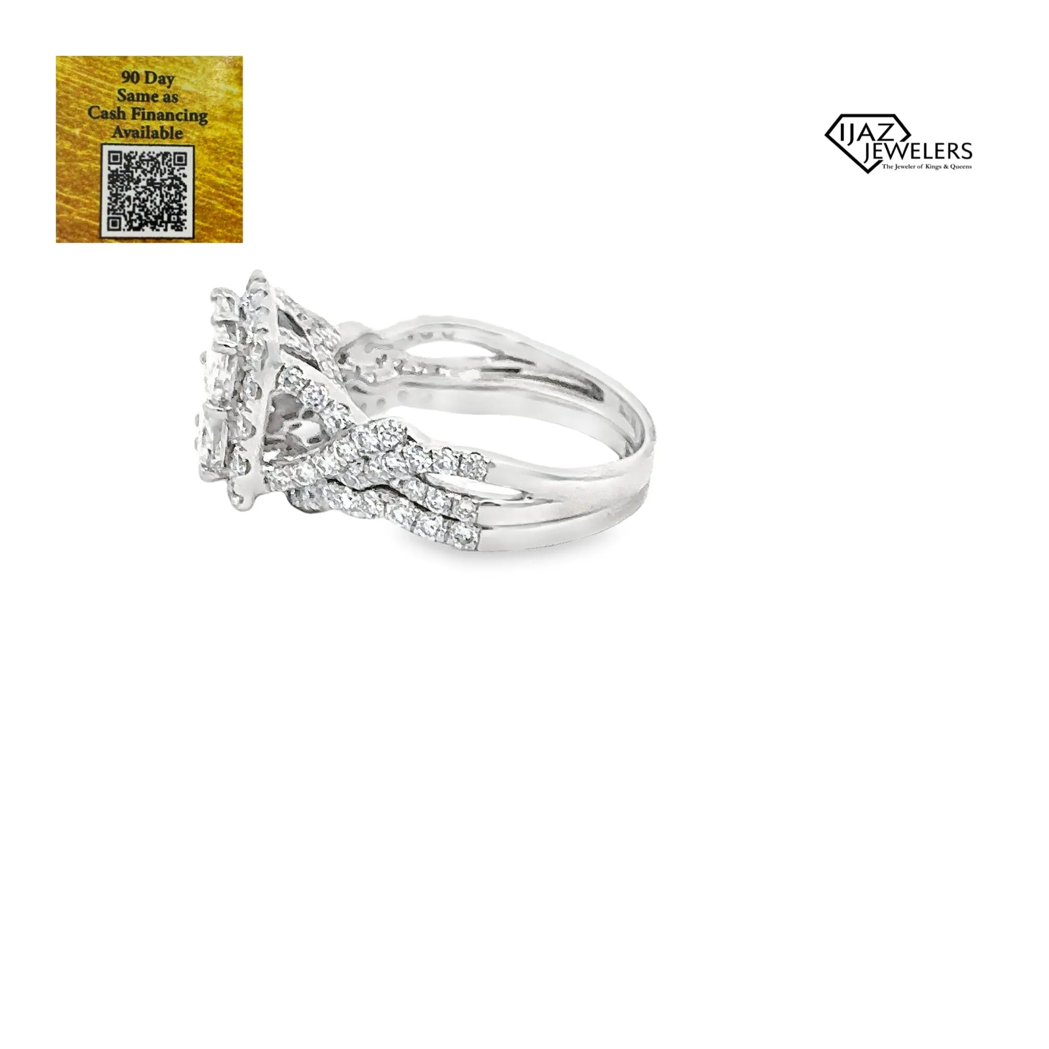 14K White Gold 2 5/8 CTW Diamond Ladies Engagement Set