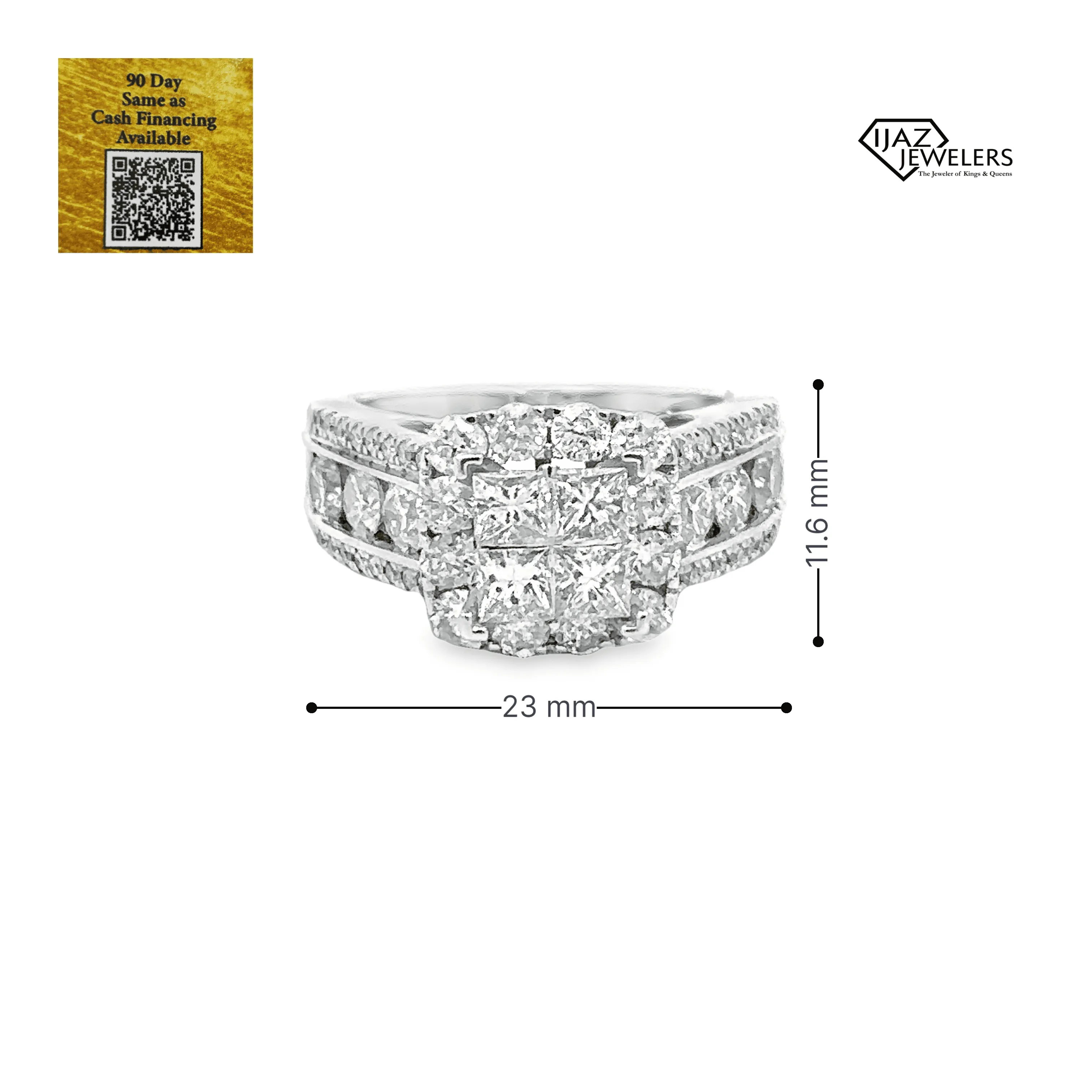 14K White Gold 3.08 CTW Diamond Ladies Ring