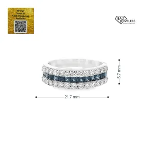 18K White Gold Diamond Sapphire Ring