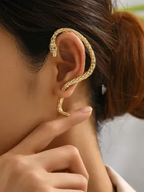 1pc Fashion Zinc Alloy Snake Design Ear Wrap For Women For Gift