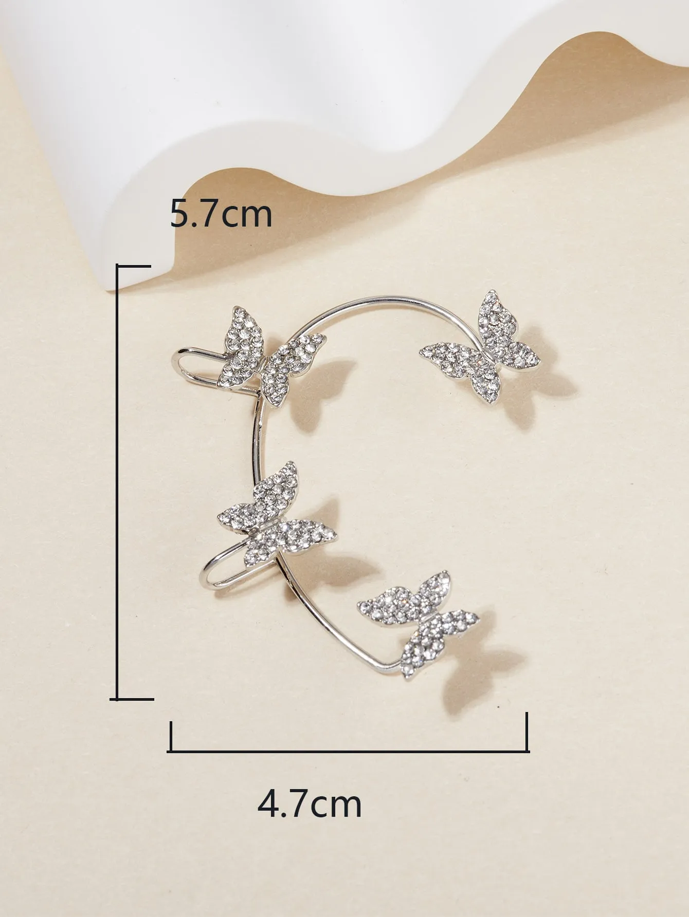 1pc Fashionable Rhinestone Butterfly Decor Ear Wrap For Women For Daily Decoration