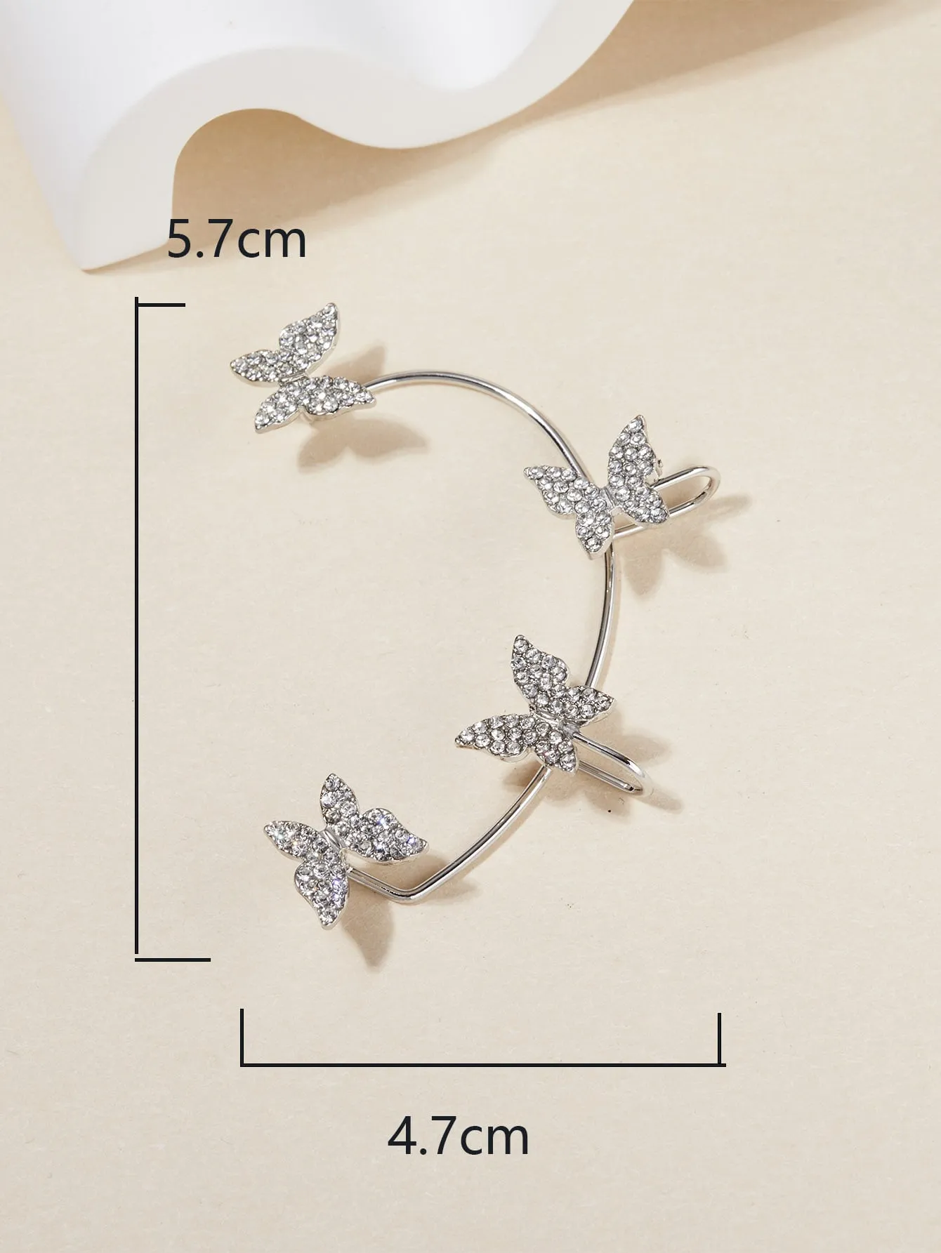 1pc Fashionable Rhinestone Butterfly Decor Ear Wrap For Women For Daily Decoration