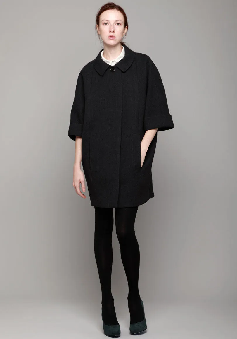 3/4 Sleeve Cape Coat