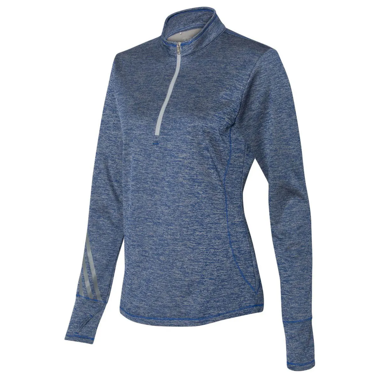 adidas Golf Women's Collegiate Royal Heather/Mid Grey Brushed Terry Heather Quarter-Zip