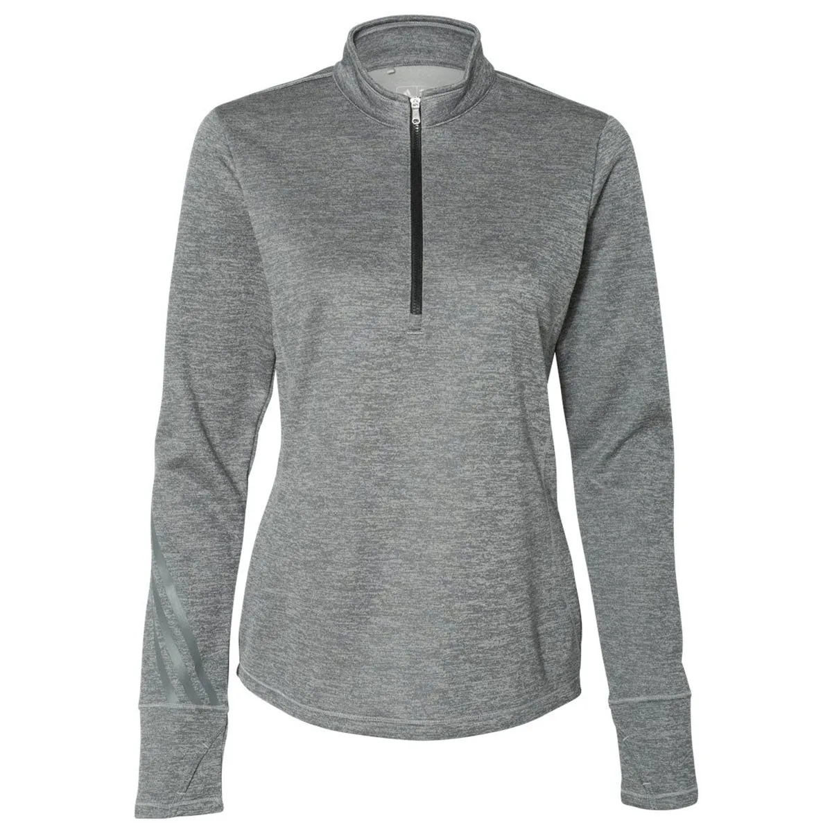 adidas Golf Women's Mid Grey Heather/Black Brushed Terry Heather Quarter-Zip