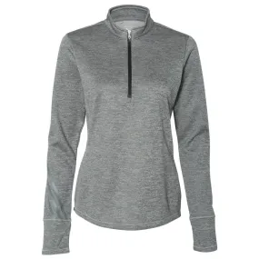 adidas Golf Women's Mid Grey Heather/Black Brushed Terry Heather Quarter-Zip