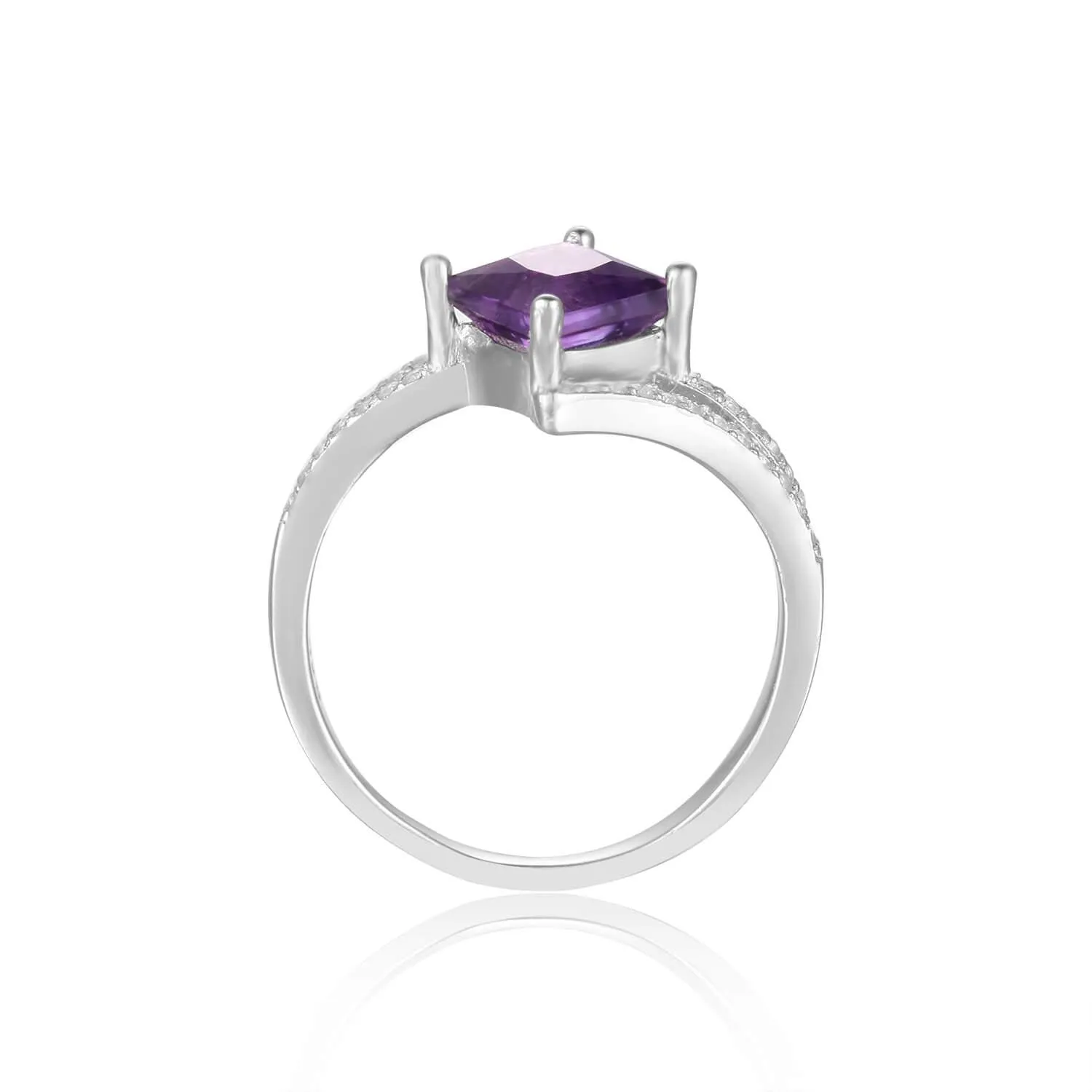 Amethyst Star Solitaire Ring