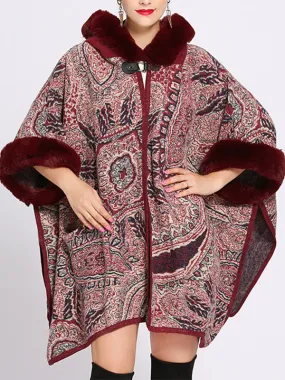 Amiable Outfitting Fluffy Plus Size Cape Cardigan