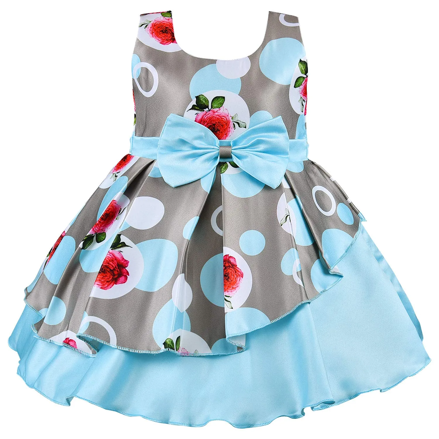 Baby Girls Frock Dress-fe2803blu