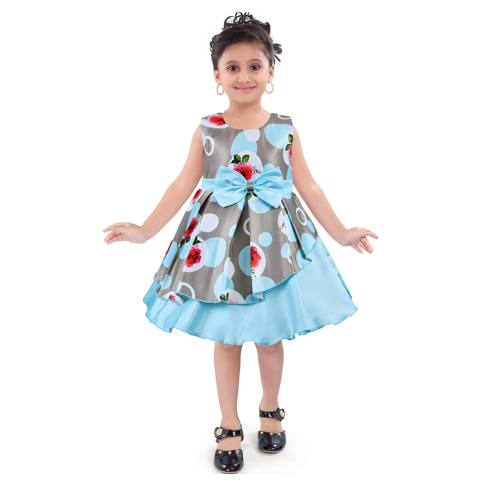 Baby Girls Frock Dress-fe2803blu