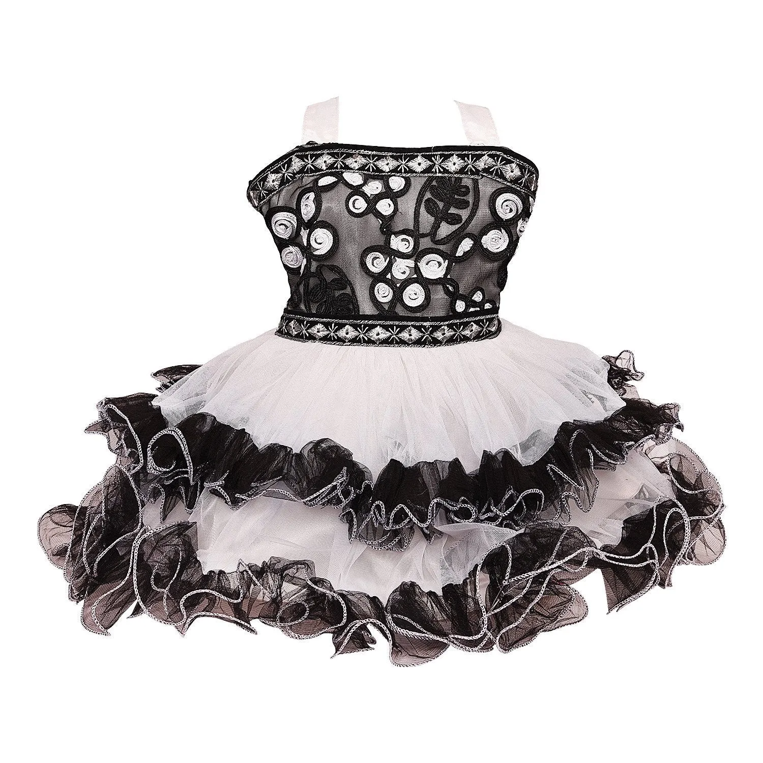 Baby Girls party wear Frock Dress fr2503blk