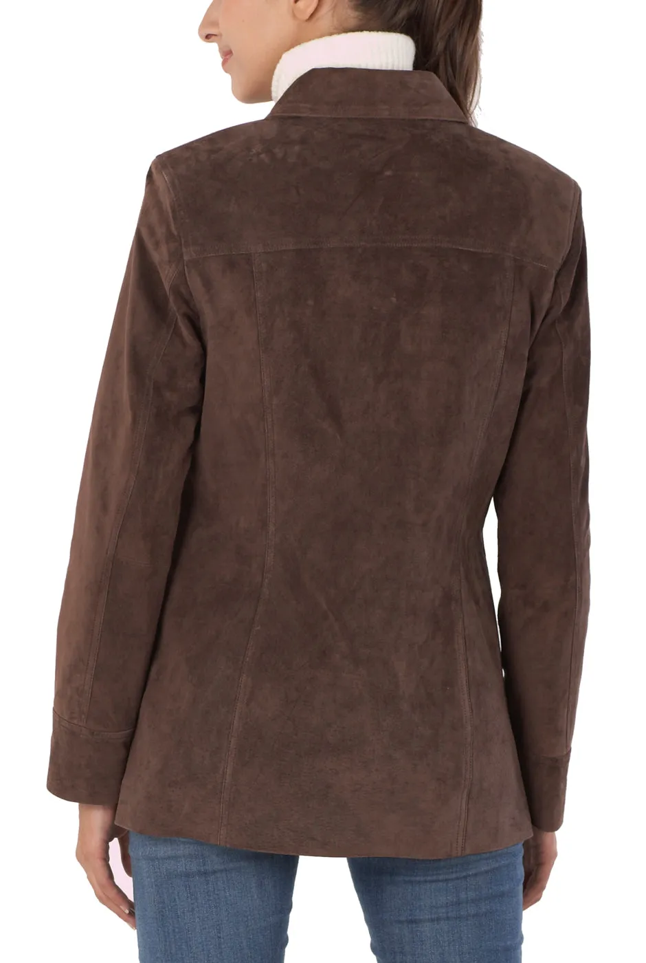 BGSD Women Anna Suede Leather Car Coat