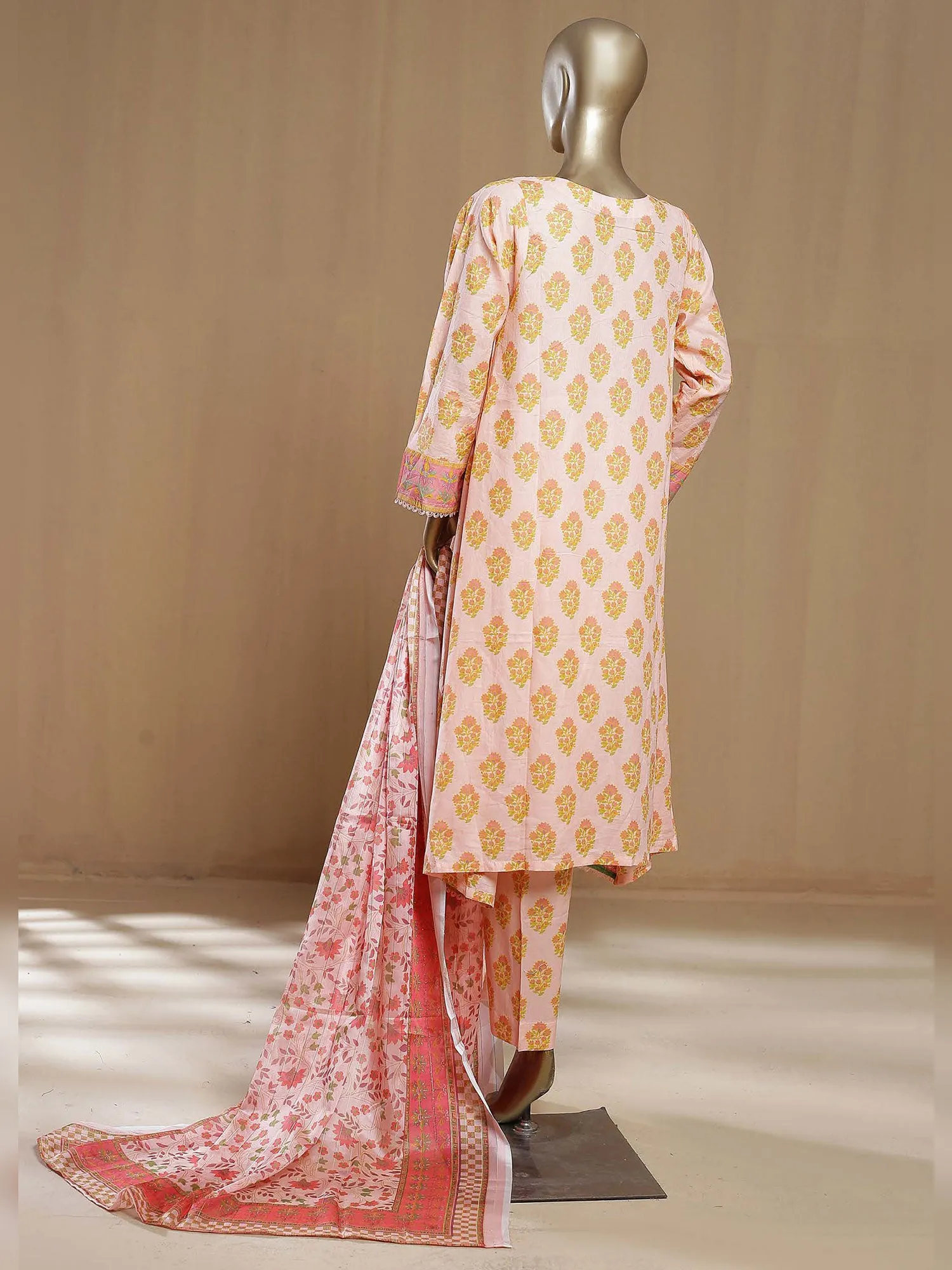 Bin Saeed "Khalidars" Lawn Frock Suit - Pink