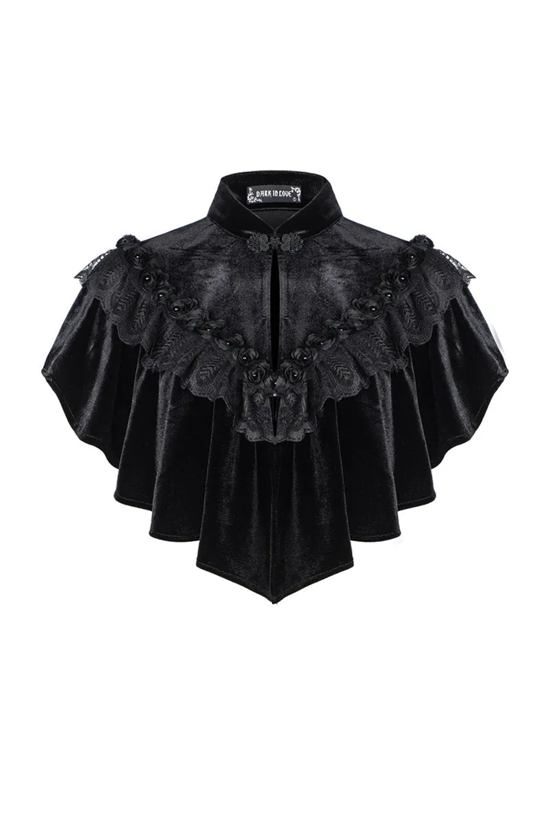 Black Seance Velvet Cape