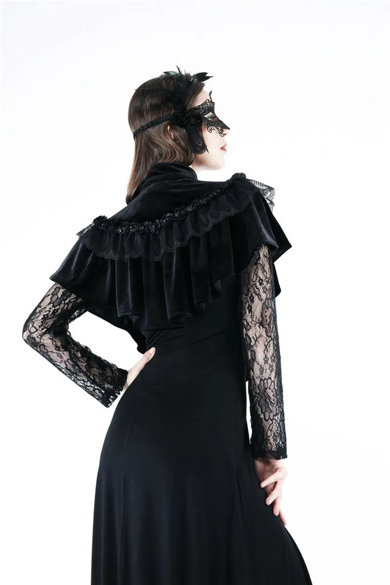 Black Seance Velvet Cape