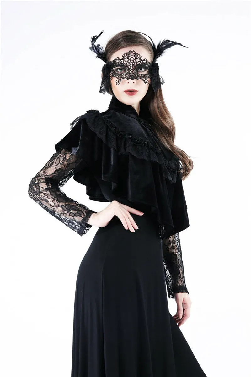 Black Seance Velvet Cape