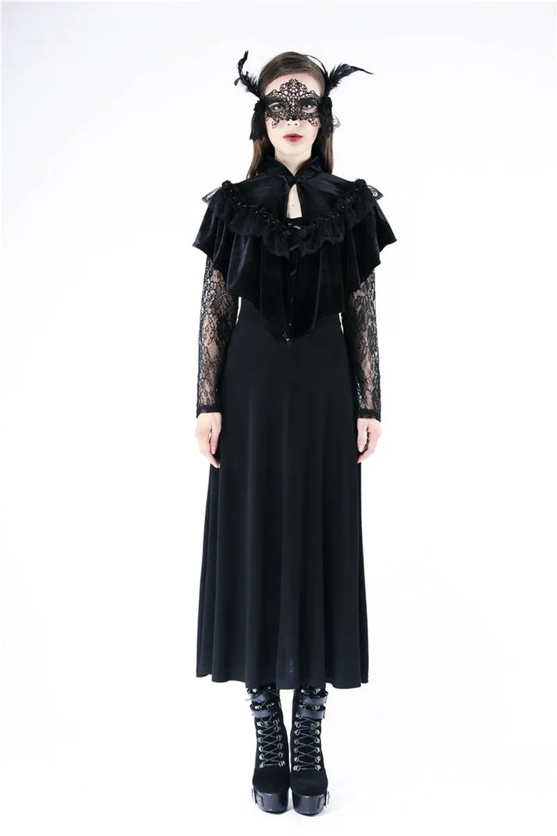 Black Seance Velvet Cape