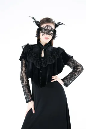 Black Seance Velvet Cape