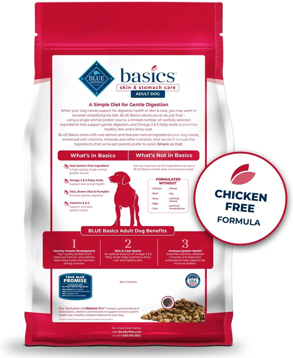 Blue Buffalo Basics Skin & Stomach Care Adult Salmon & Potato Recipe Dry Dog Food