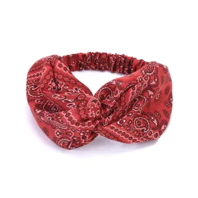 Boho National Red cashew nuts Fashion Crossed turban headbands hair head bands wrap accessories for women girls hair ornaments