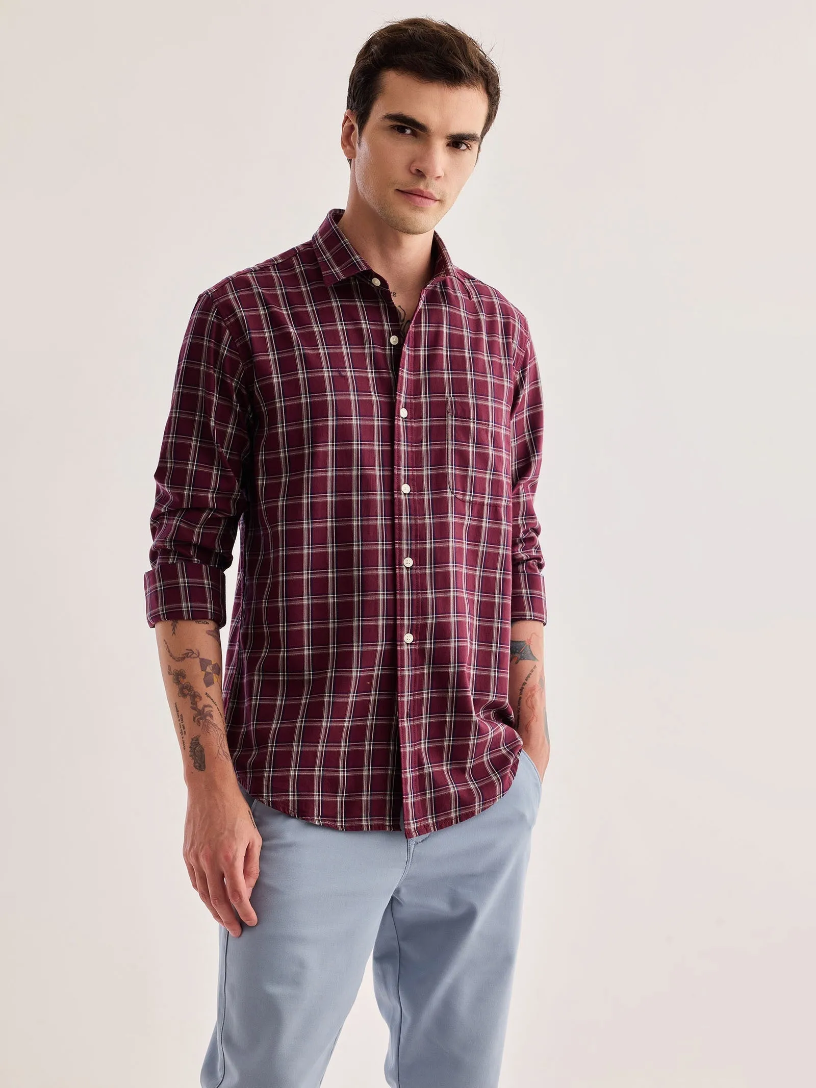 Brown Checked Shirt