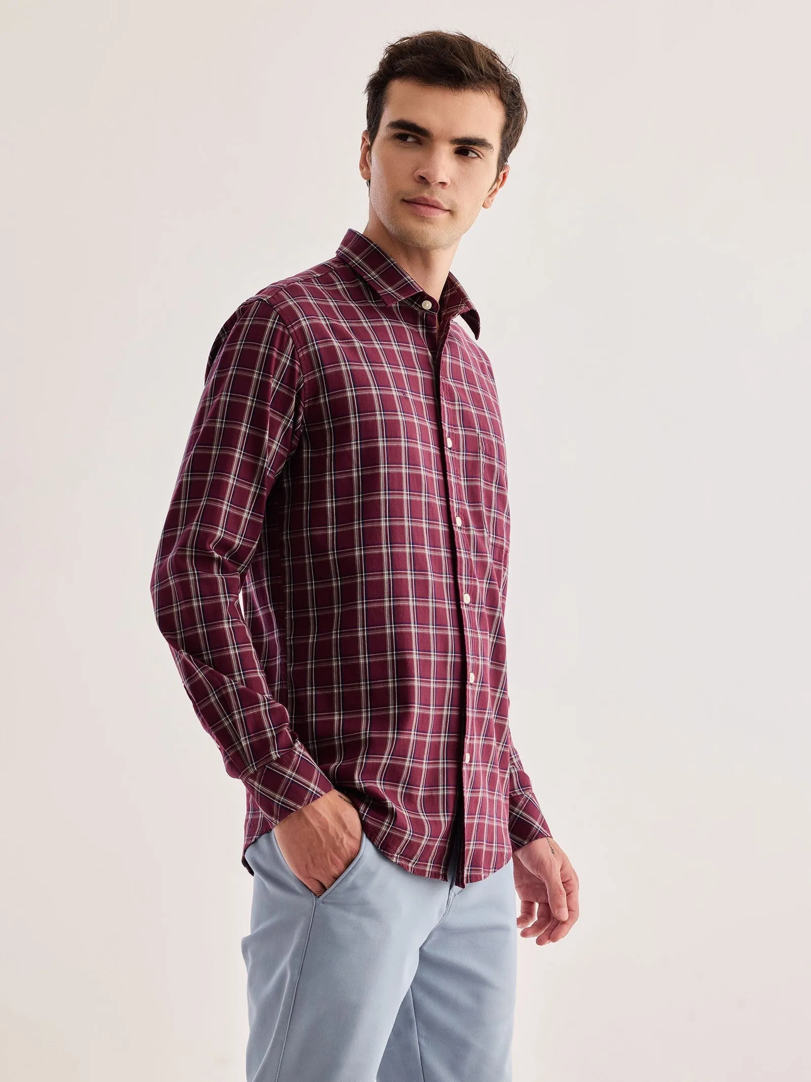 Brown Checked Shirt