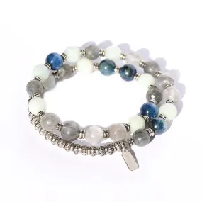 Calm Quartz and Kyanite Calm Wrist Mala Bracelet