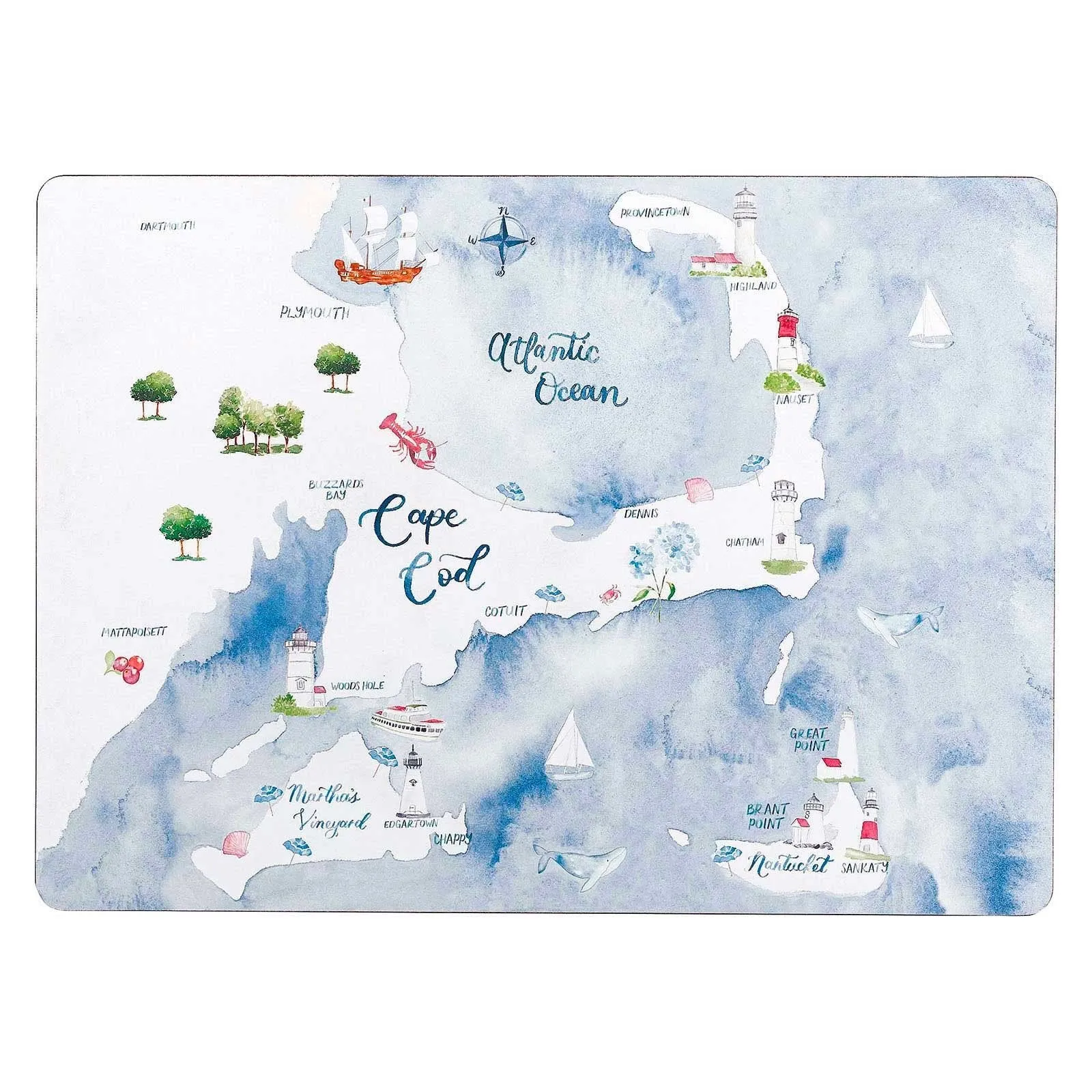 Cape And Islands Art Placemats - Set of 4