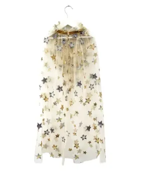 Cape Dress Up - Gold & Silver Embroidered Fairy