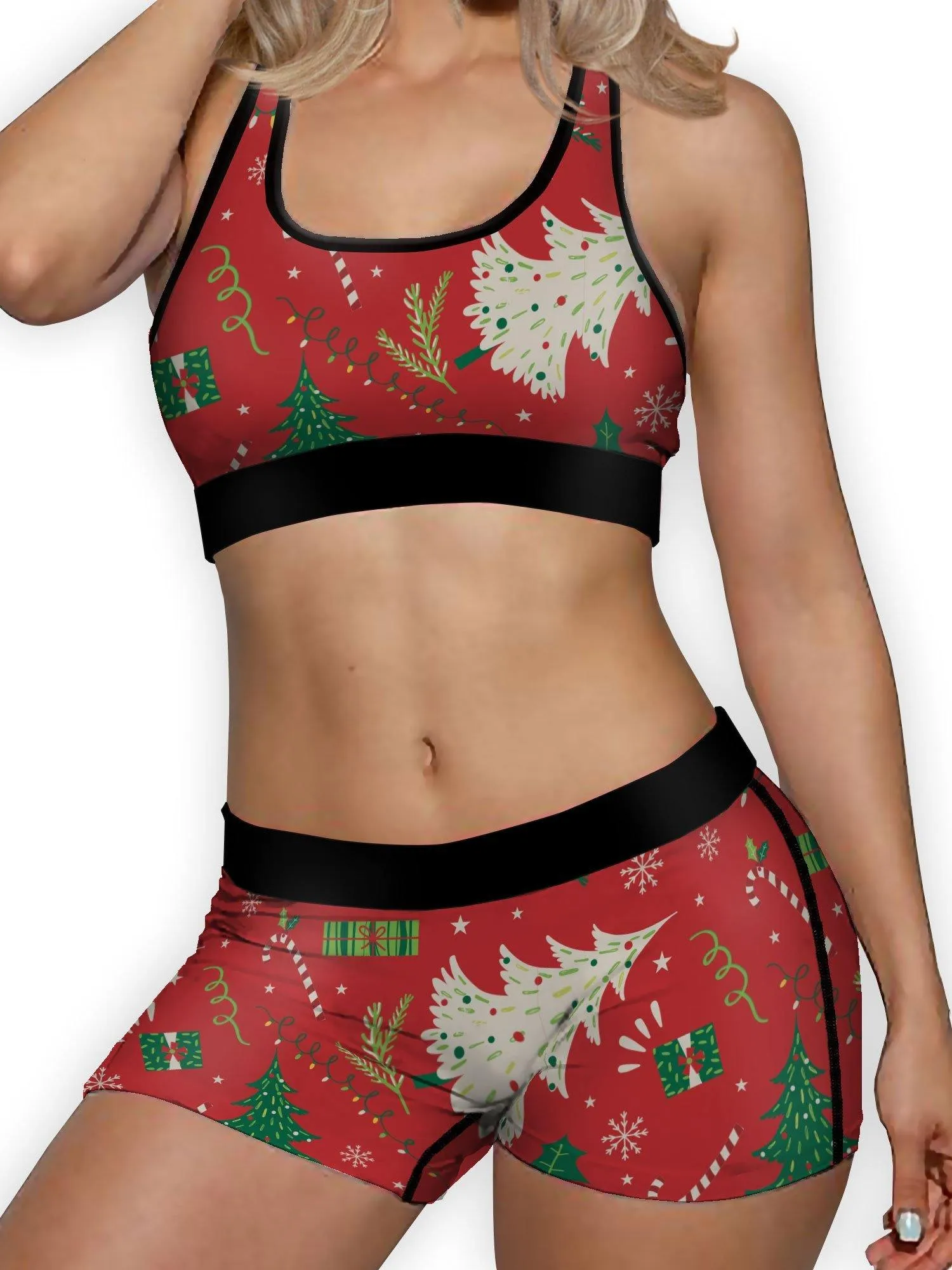 Christmas Wrap Ellie Sports Bra