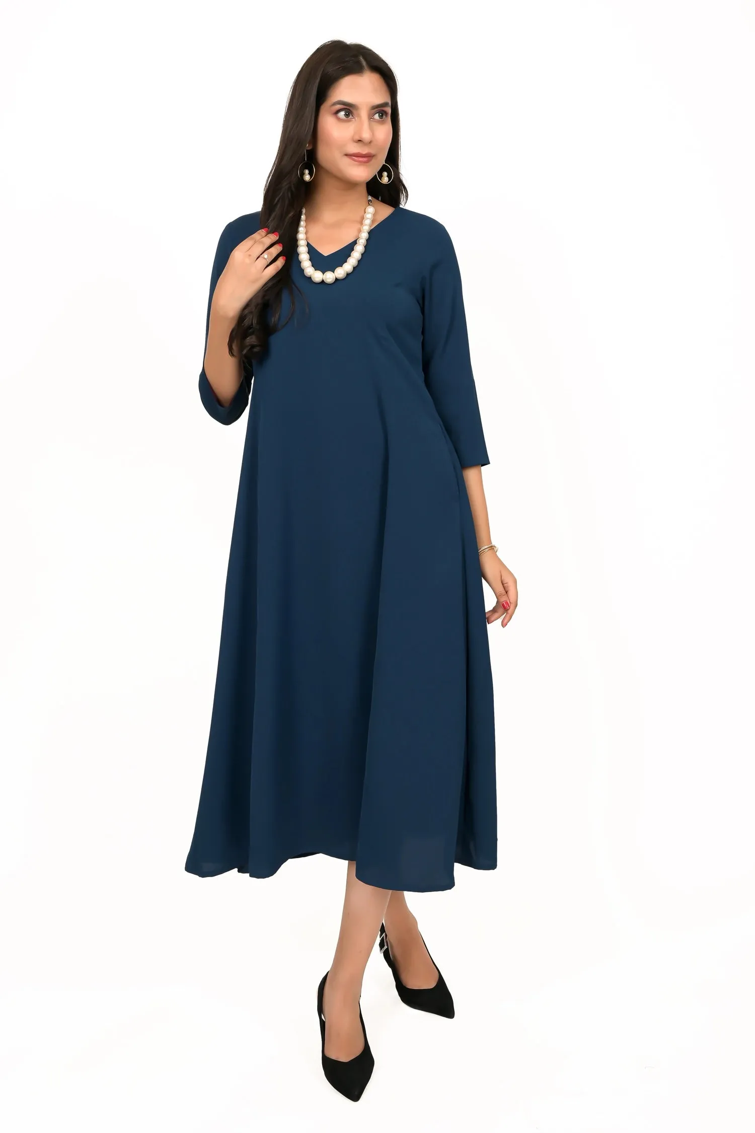 Deep Blue Princess Line Kurta Dress