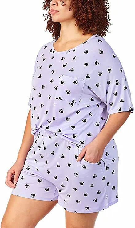 Disney Women's Short Pajama Set with Pockets