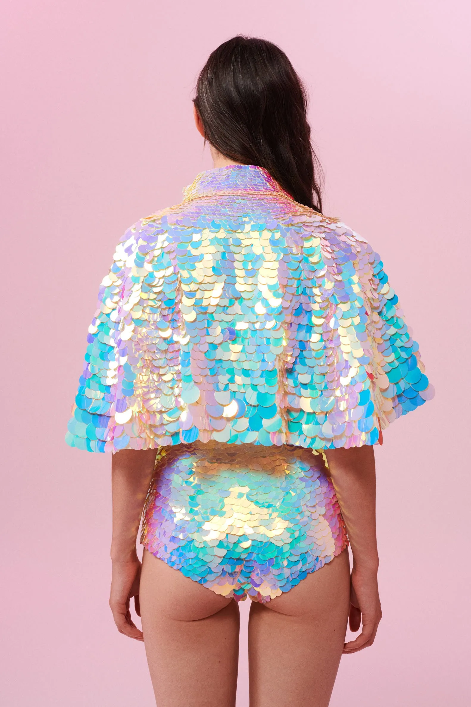 ECLIPSE SEQUIN CAPE - OPAL