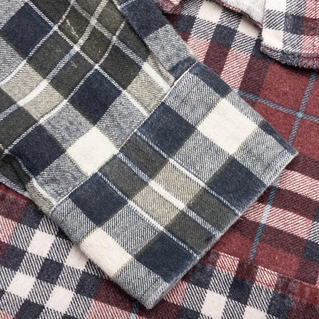 Flannel Shirt 7 Cuts Zipped Wide Shirt - Assorted