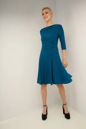 Flared Business Dress with 3/4 Sleeves