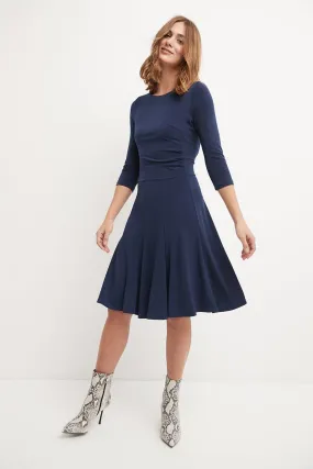 Flared Business Dress with 3/4 Sleeves