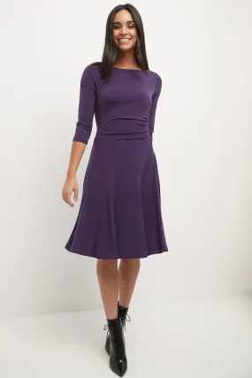 Flared Business Dress with 3/4 Sleeves