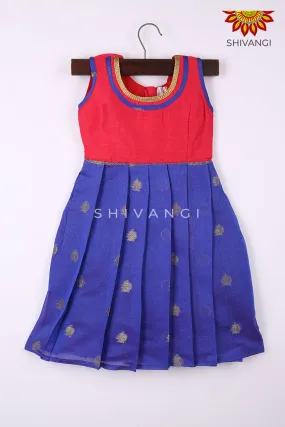 Girls Blue May Flower Baby Frock