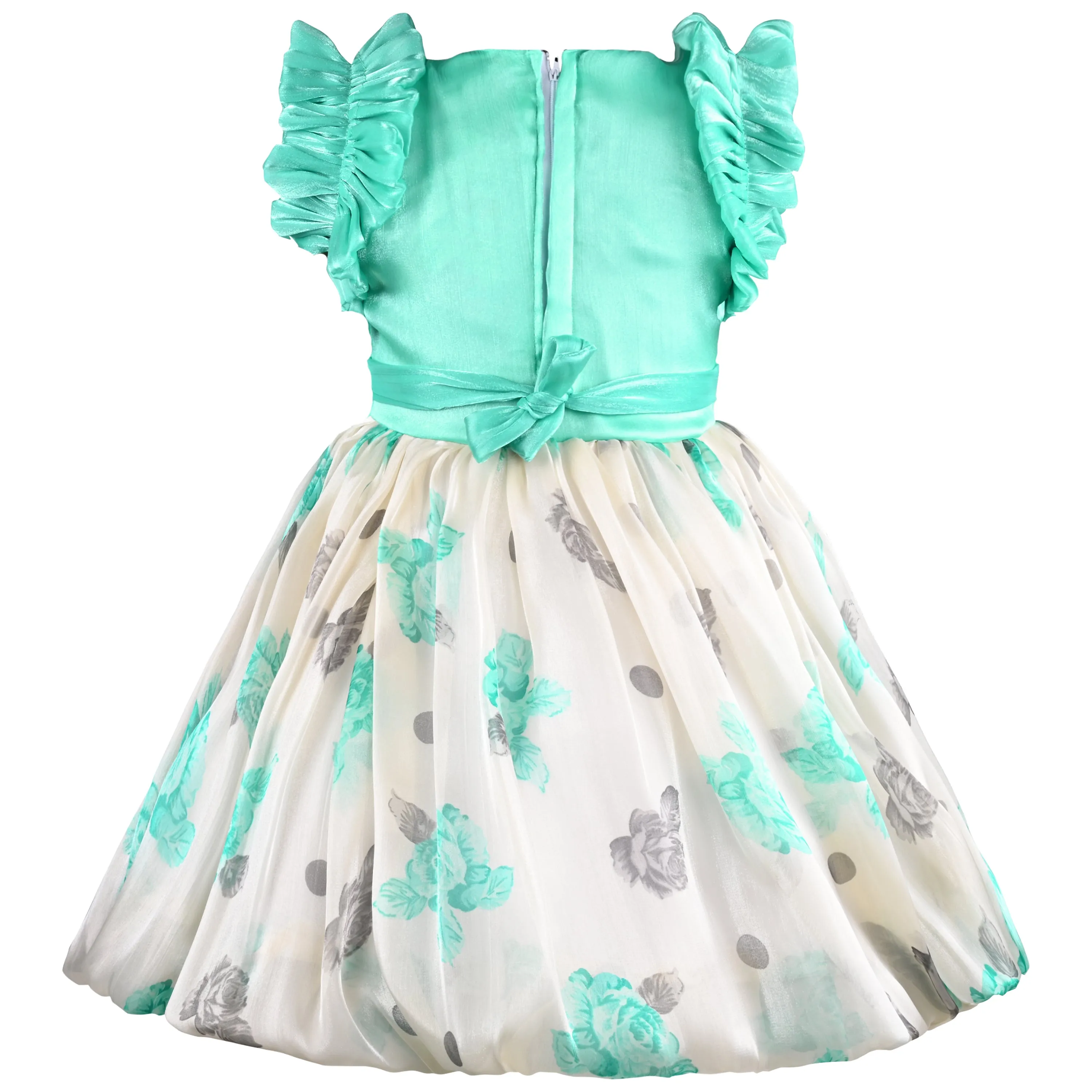 Girls Fit and Flare Floral Print Frock Dress