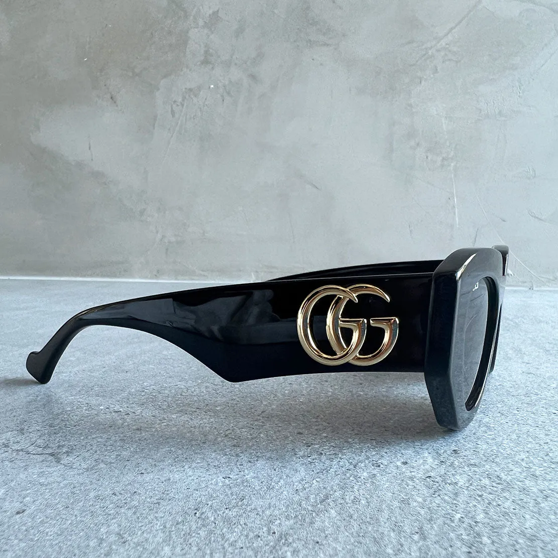 Gucci GG1421S GG Acetate Geometric Cat-eye Sunglasses