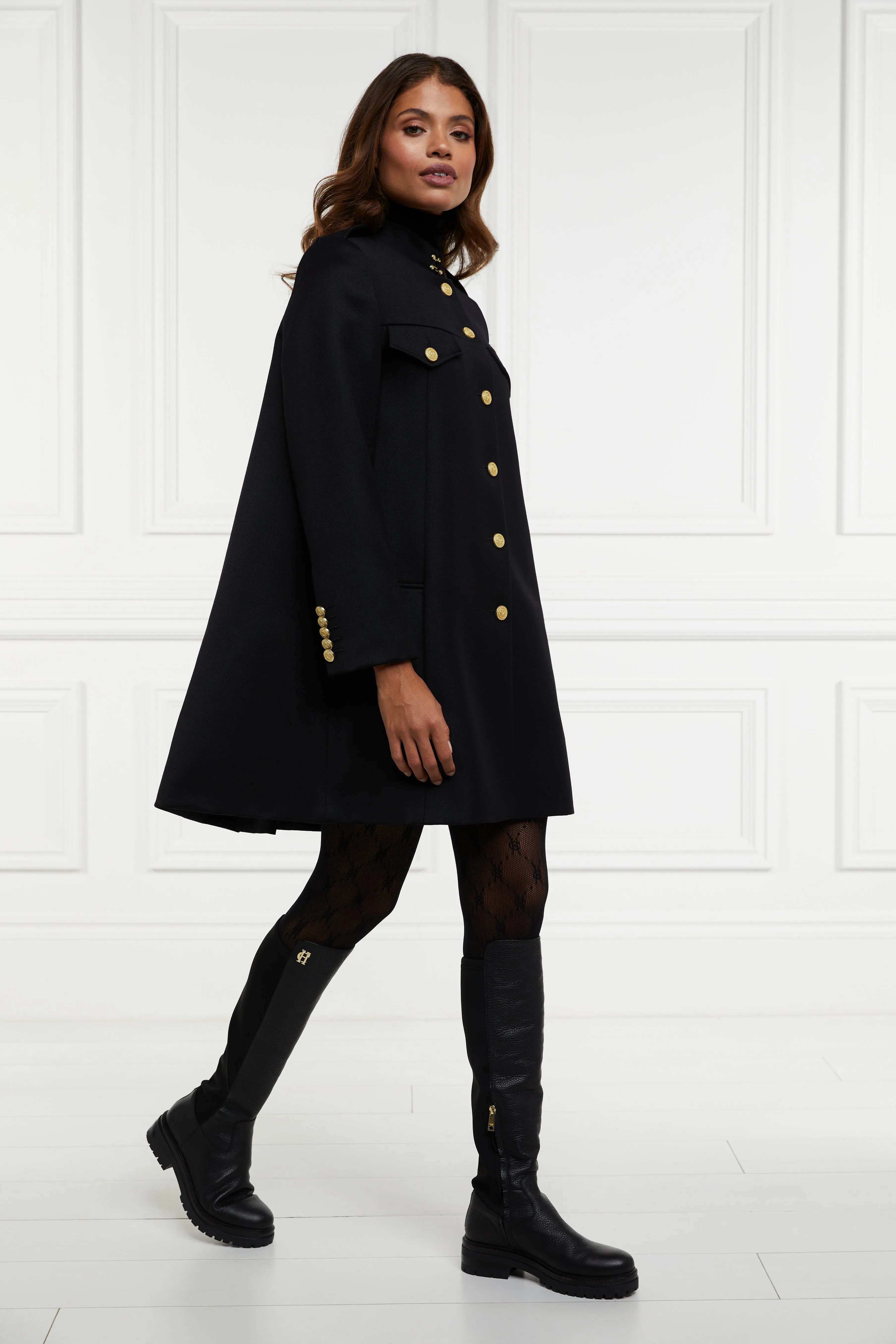 Highbury Cape Coat (Black Twill)