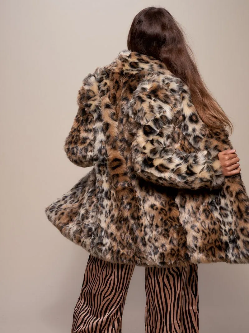 Leopard Collared Faux Fur Coat | Women's