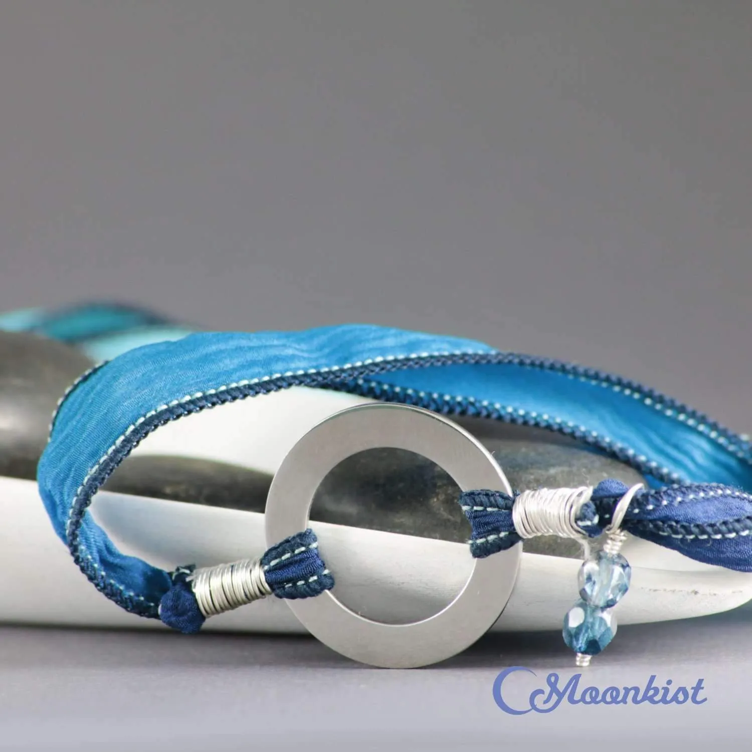 Moon Phase - Celestial Silk Wrap Bracelet for Women | Moonkist Designs