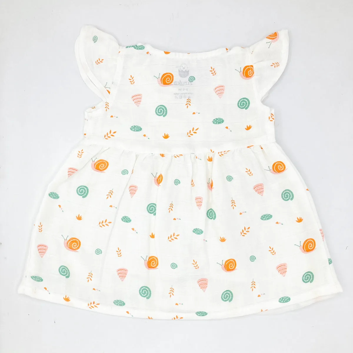 Muslin Frock for Baby Girl -Cap Sleeve 100% Cotton -Snail