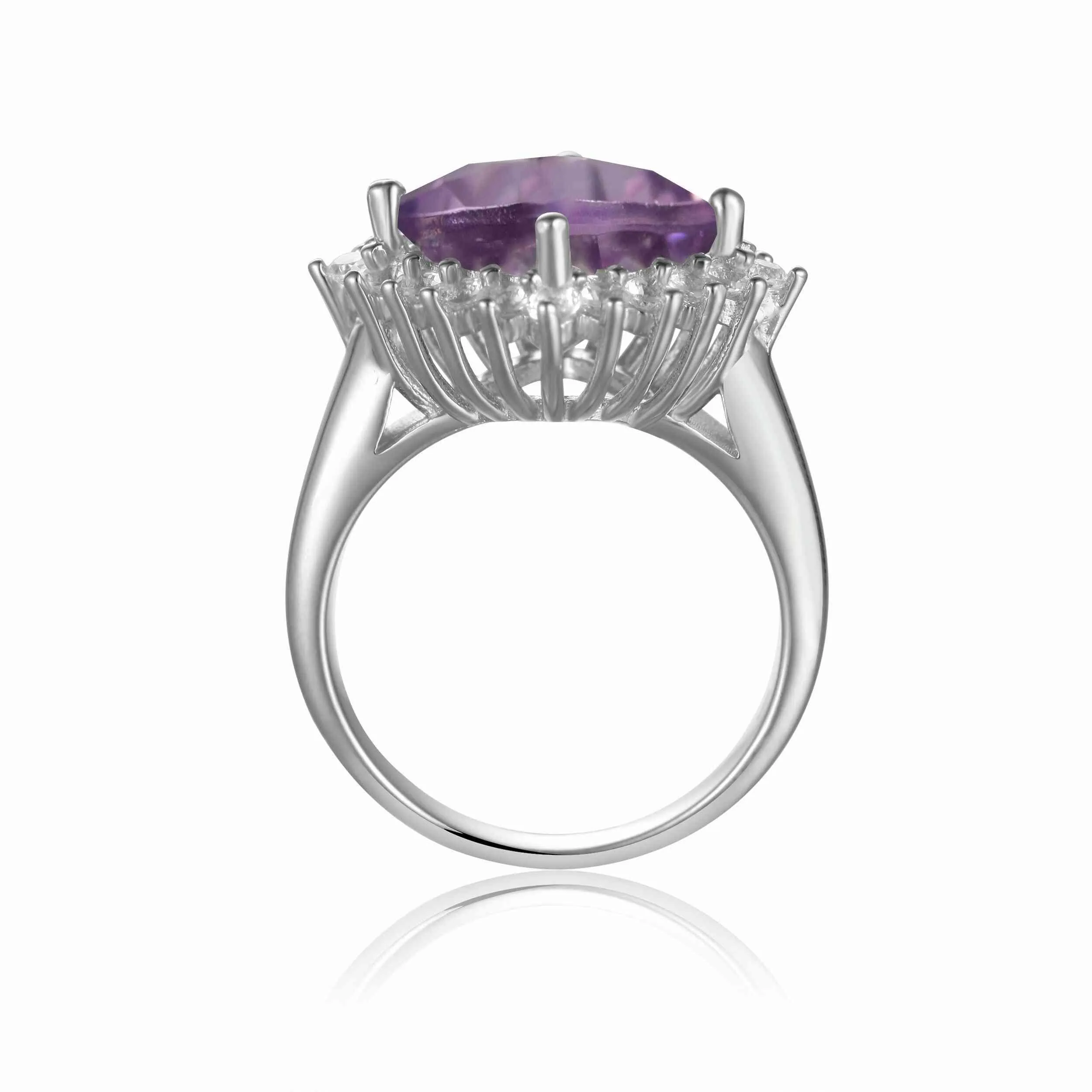 Pink Amethyst Checkerboard Statement Ring