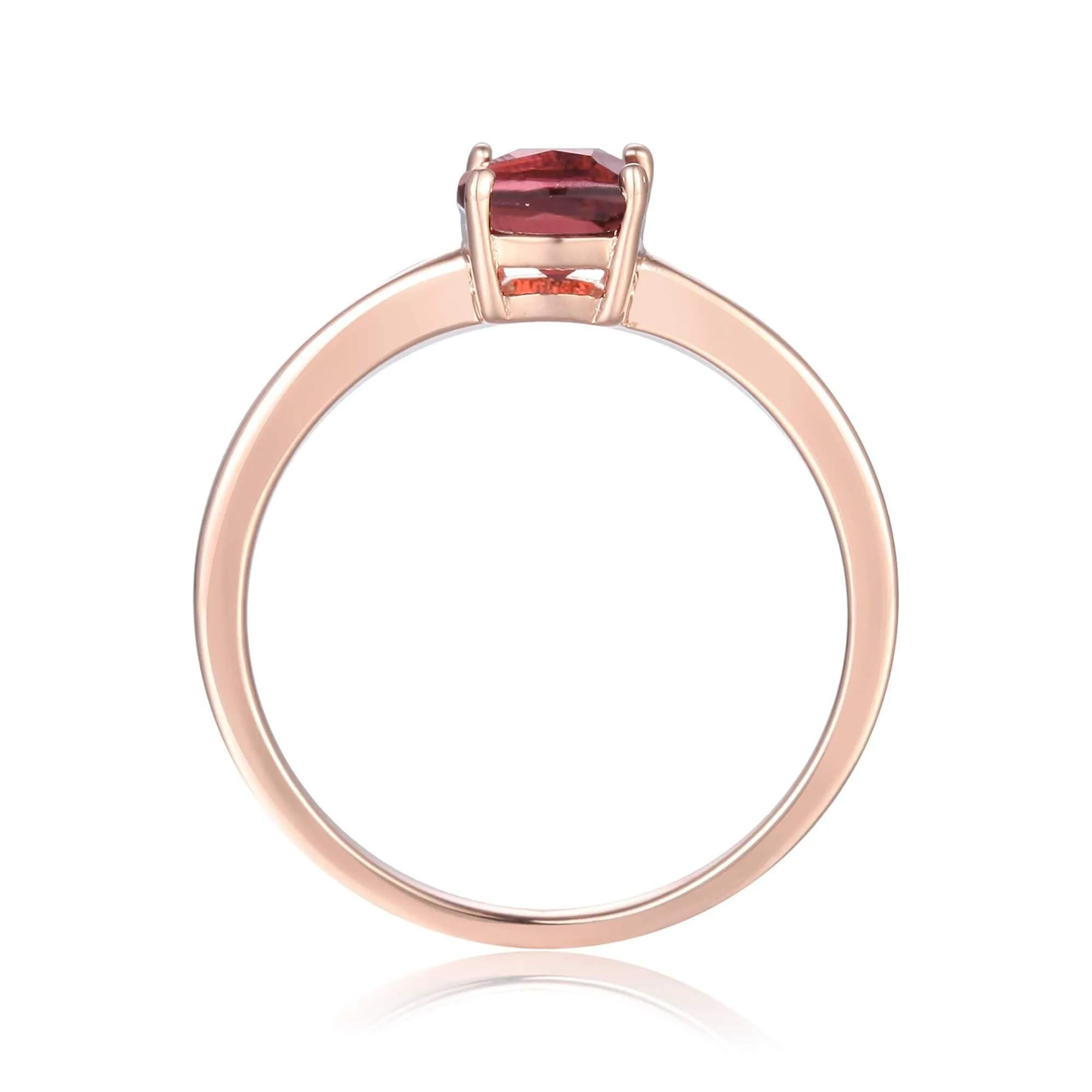 Pink Tourmaline Cushion Solitaire Ring