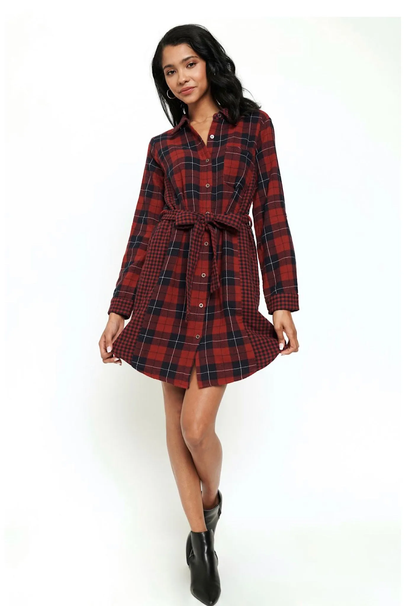 Plaid Shirt Dress