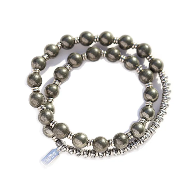 Pyrite Wrist Mala Bracelet