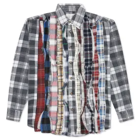 Rebuild by Flannel Shirt Ribbon Shirt - White/Grey